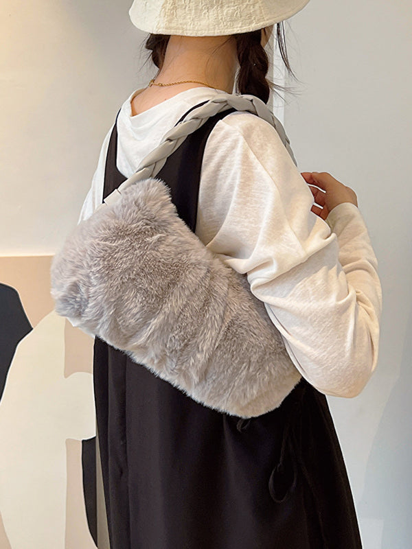 Pleated Split-Joint Woven Bags Handbags
