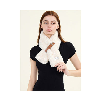 Urban Solid PU Buckle Design Keep Warm Shawl&Scarf
