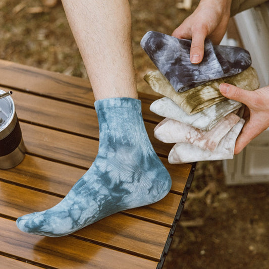 Rufia - Unisex Tie-Dye Mid-Calf Socks - Trendy &amp; Comfort