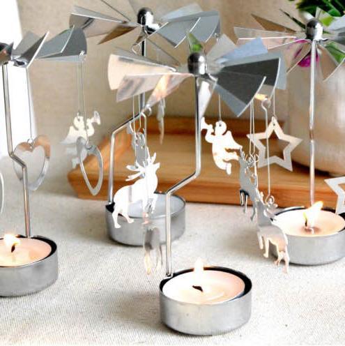 Rotate Romantic Candle Holder Xmas  Spinning Your Christmas Party