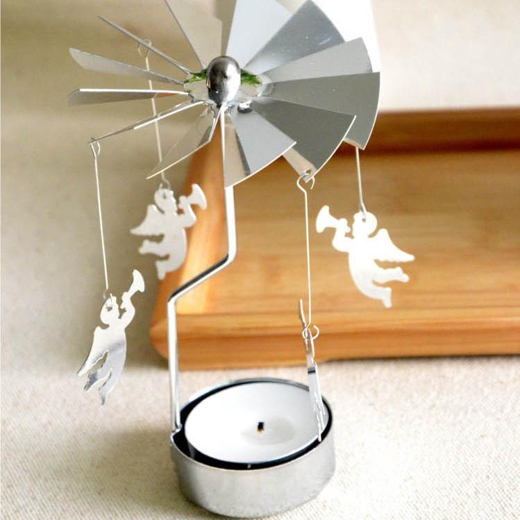 Rotate Romantic Candle Holder Xmas  Spinning Your Christmas Party