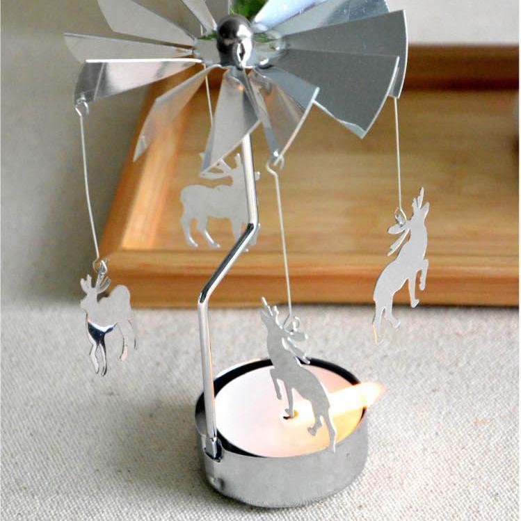 Rotate Romantic Candle Holder Xmas  Spinning Your Christmas Party