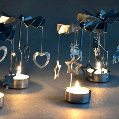 Rotate Romantic Candle Holder Xmas  Spinning Your Christmas Party
