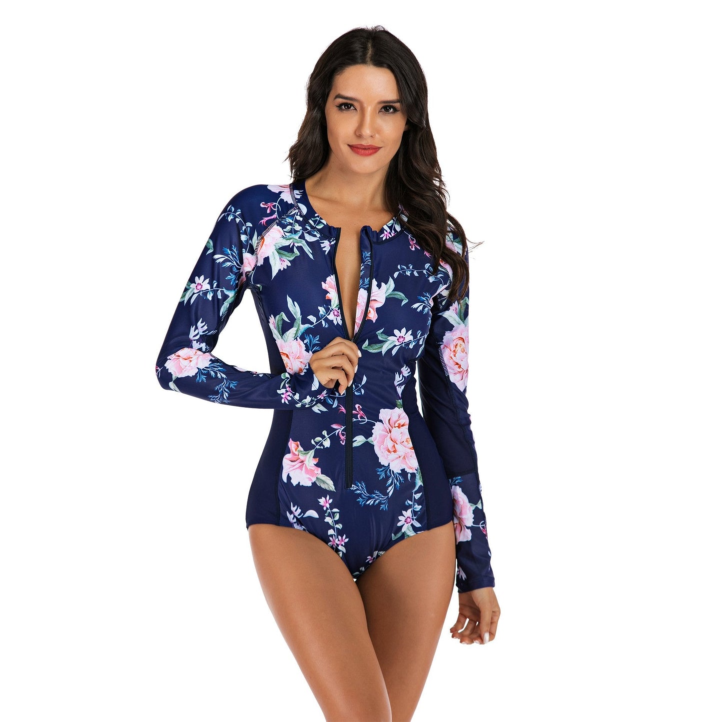 Female  Hot Spring Swimsuit Diving Suit Surfsuit One-Piece Long Sleeve Wetsuit
