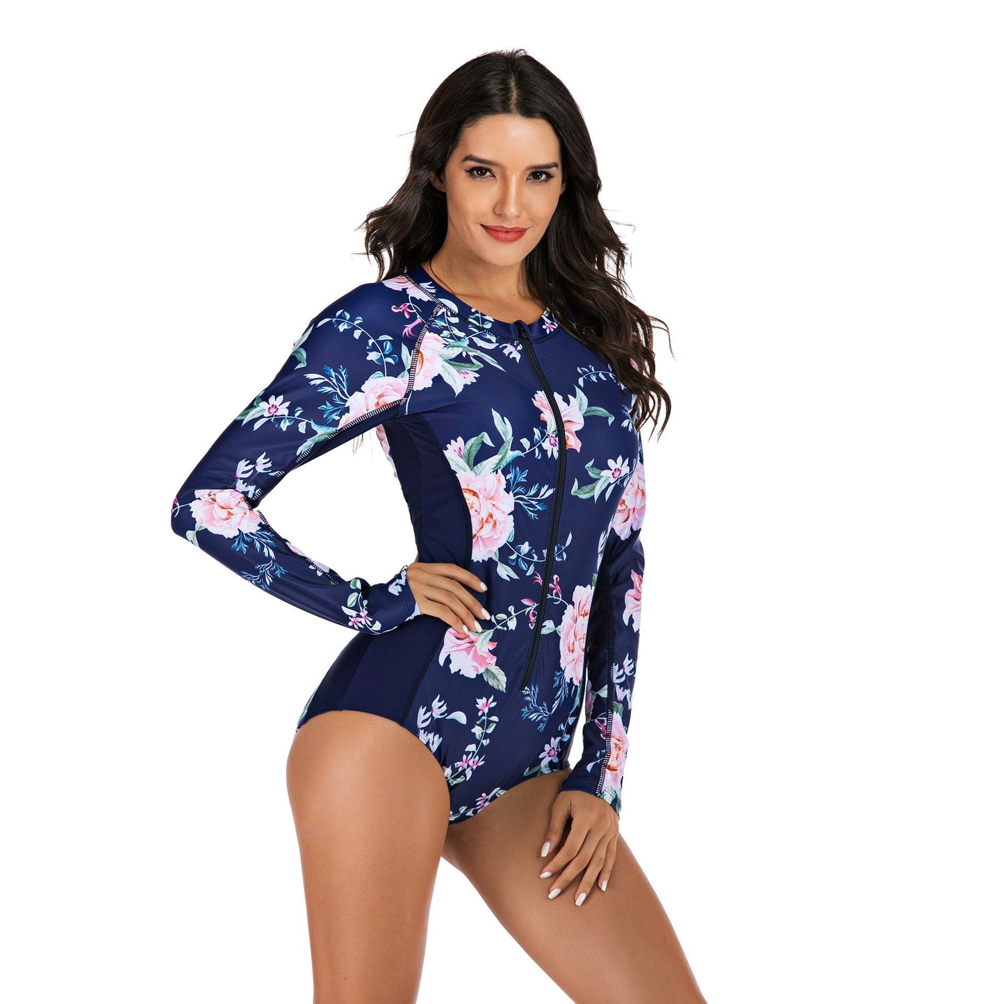 Female  Hot Spring Swimsuit Diving Suit Surfsuit One-Piece Long Sleeve Wetsuit