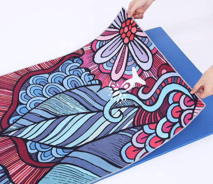 Portable Printed Yoga Towel Non-Slip Design Supports Custom Pattern Design Digital Printed Yoga Towel Yoga Mat 56