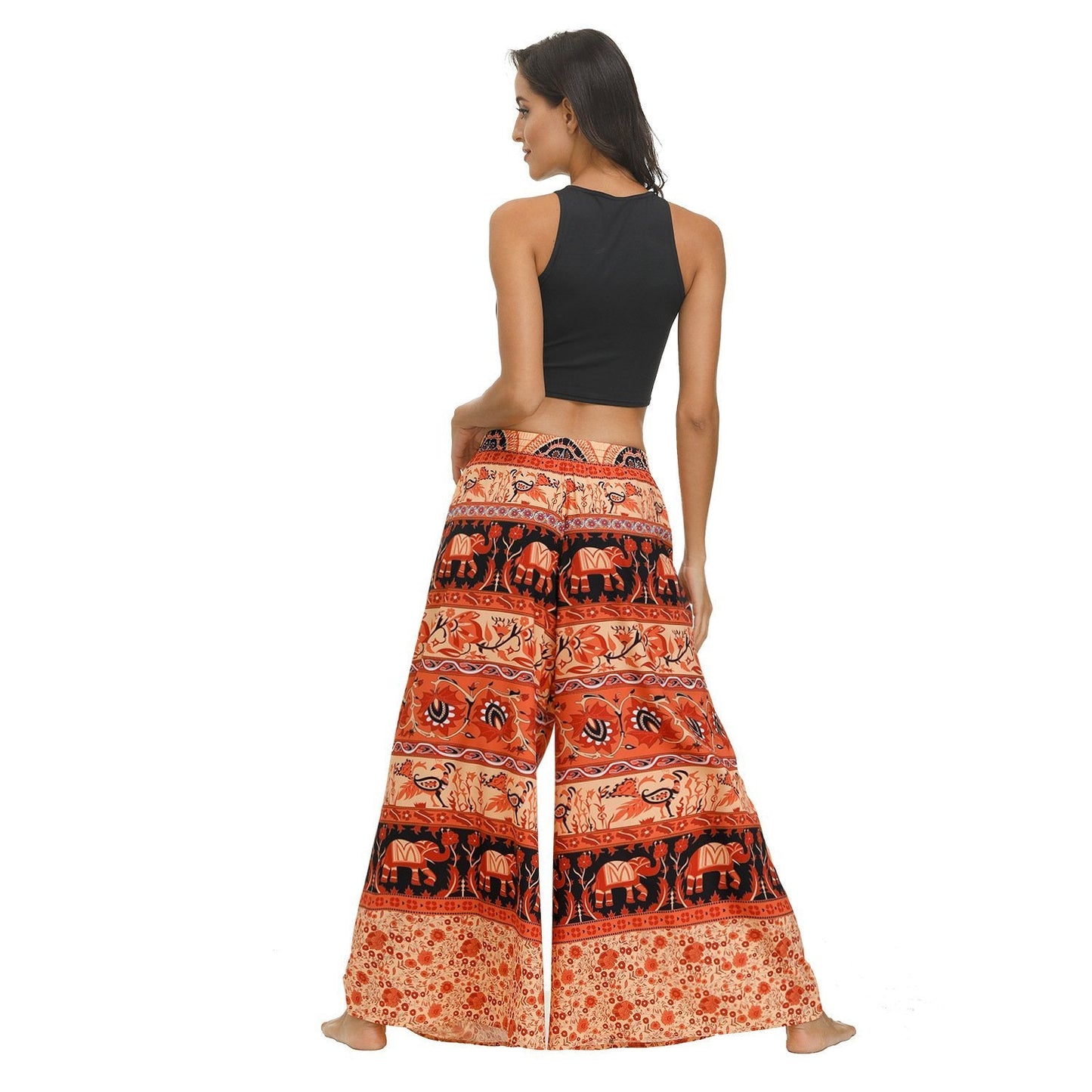 Bohemian Print Ethnic Loose Wide-Leg Pants