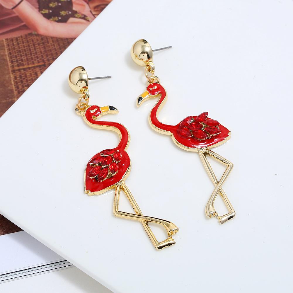 Hot New Long Tassel Flamingo Ladies Christmas Earrings