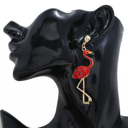 Hot New Long Tassel Flamingo Ladies Christmas Earrings