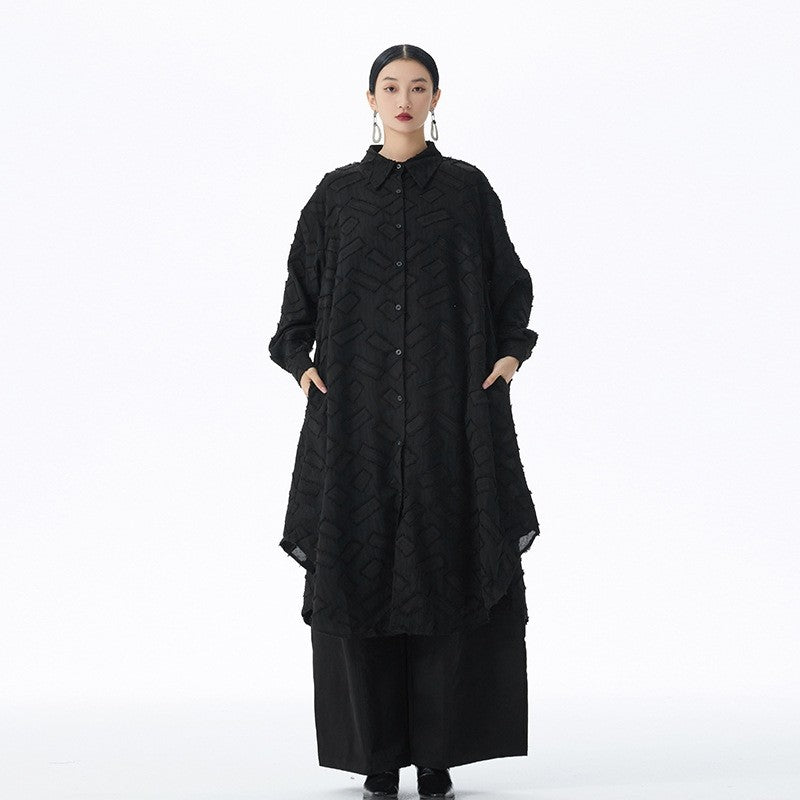 Vintage Jacquard Long Coat