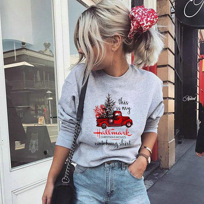 Christmas Hooded Sweater Loose 3D Print Top