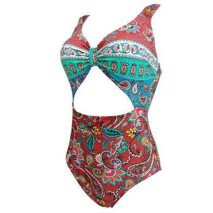 New Female Retro Style Triangle One-Piece Swimsuit