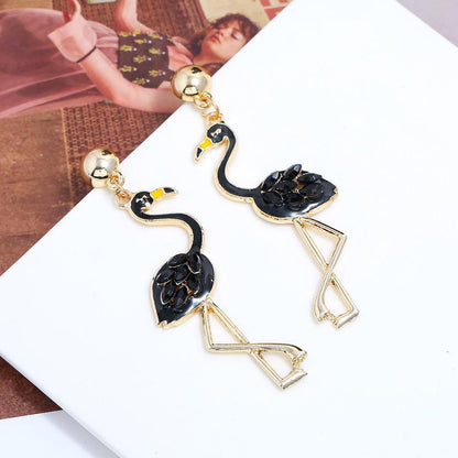 Hot New Long Tassel Flamingo Ladies Christmas Earrings