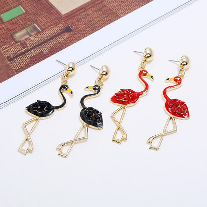 Hot New Long Tassel Flamingo Ladies Christmas Earrings