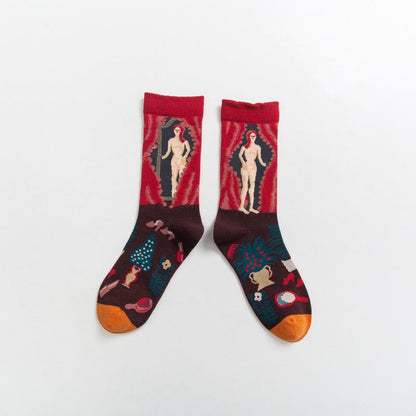 Designer Socks Children Boneless Sewing Head Pop Style Small Red Book Women'S Cotton Socks