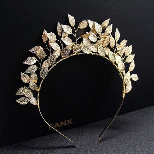 Trendy Alloy Leaf Hairband Elegant Casual Headband