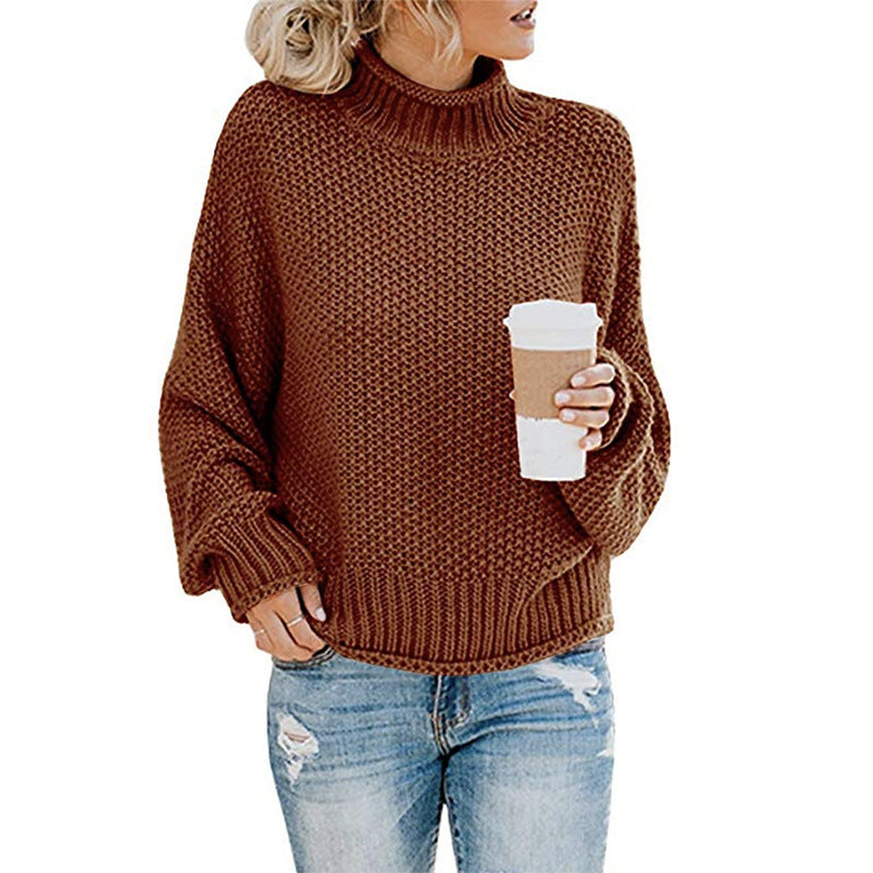 Women Fall/Winter New Loose Turtleneck Pullover Plus Size Sweater