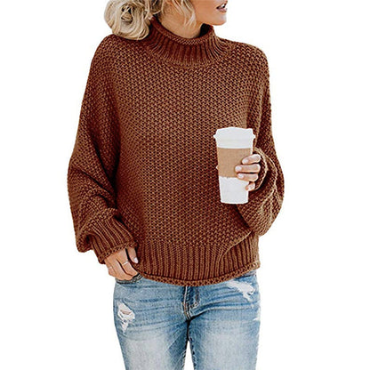 Women Fall/Winter New Loose Turtleneck Pullover Plus Size Sweater