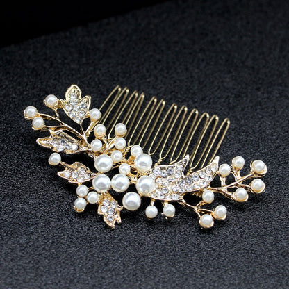 Bridal Pearl Hair Comb With Crystal Accents Silver Alloy Hairpiece