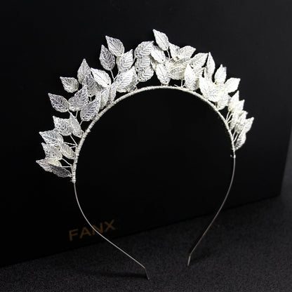 Trendy Alloy Leaf Hairband Elegant Casual Headband