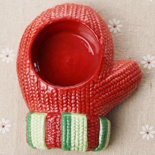 Cute Glove Candle Holder Xmas    Christmas Party