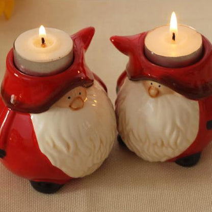 Cute Santa Candle Holder Xmas     Christmas Party