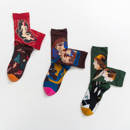 Designer Socks Children Boneless Sewing Head Pop Style Small Red Book Women'S Cotton Socks