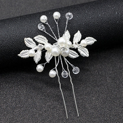 Bridal Gold Pearl Hair Vine Classic Olive Leaf Hair Accessory