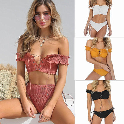 Summer New Sexy Cross Strap Two-Piece Bikini