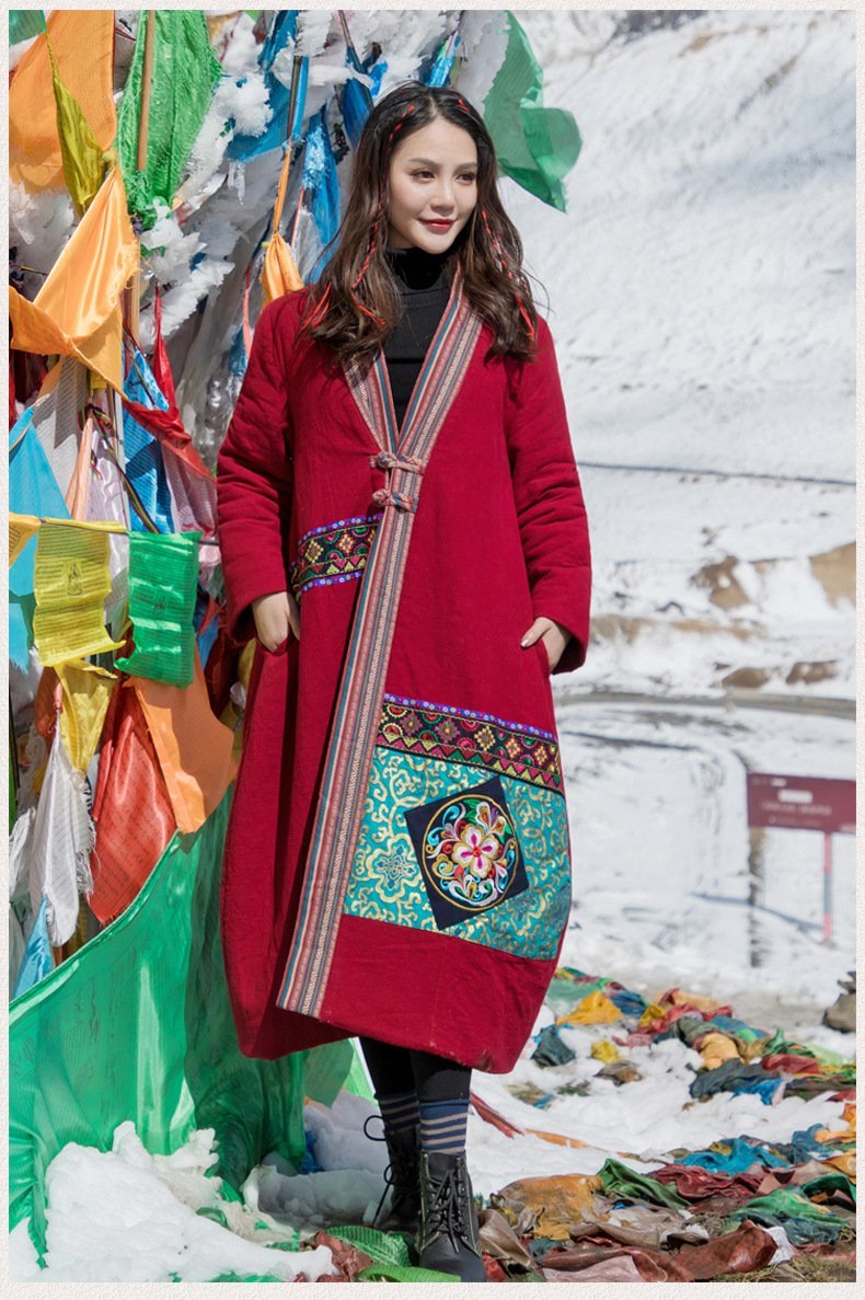 Winter Ethnic Wind Oversize Women'S Cotton-Padded Jackets