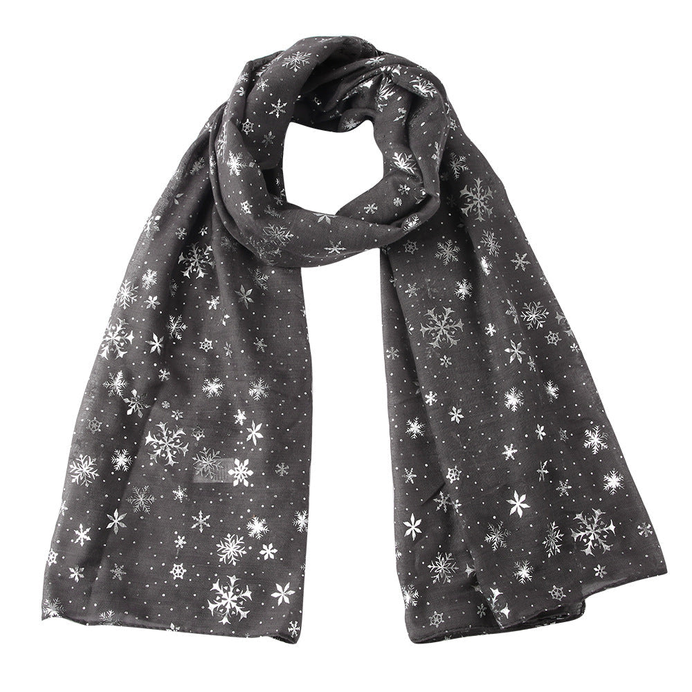 Winter Snowflake Polka Dots Christmas Shawl Scarf