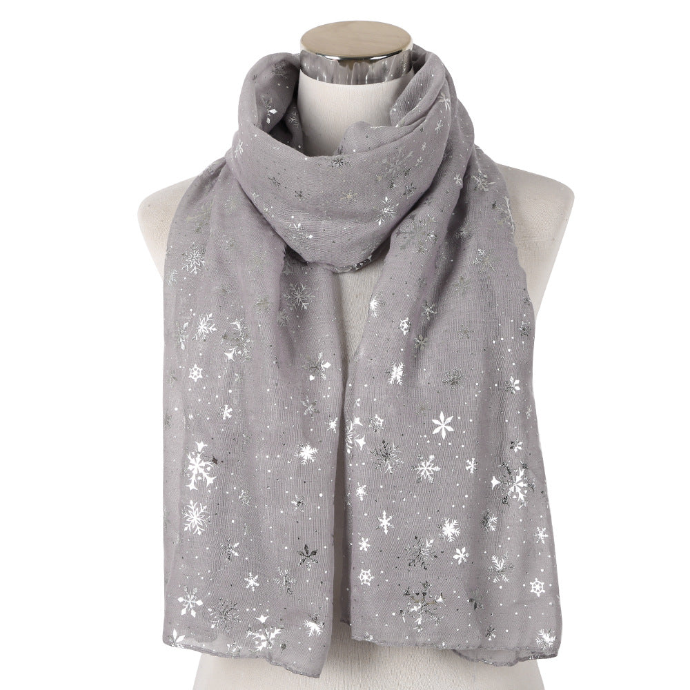 Winter Snowflake Polka Dots Christmas Shawl Scarf