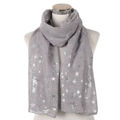 Winter Snowflake Polka Dots Christmas Shawl Scarf