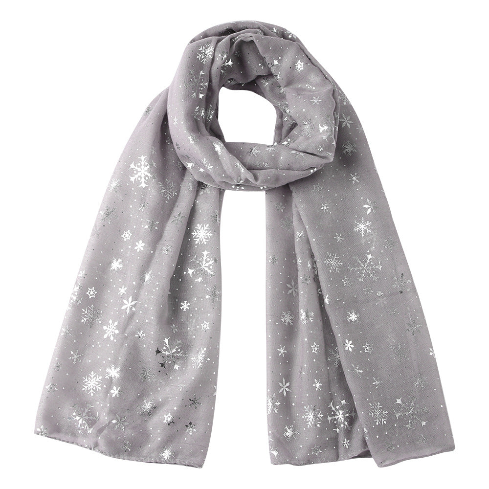 Winter Snowflake Polka Dots Christmas Shawl Scarf