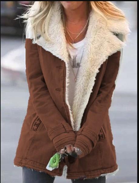 Warm Cotton Jacket With Long Sleeves And Plush In Autumn And Winter