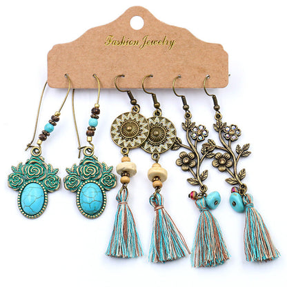 Bohemian Tassel Earrings Set â€?Alloy Fashion Jewelry