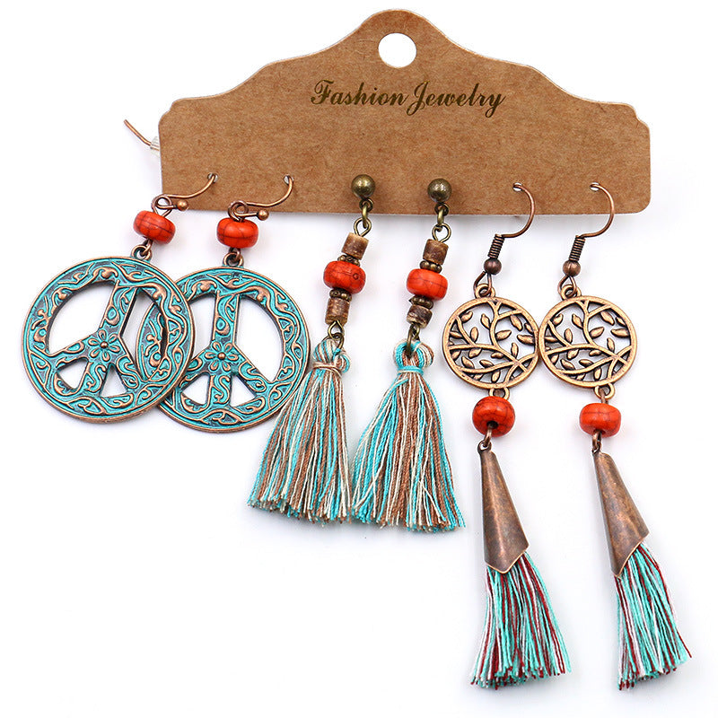 Bohemian Tassel Earrings Set â€?Alloy Fashion Jewelry