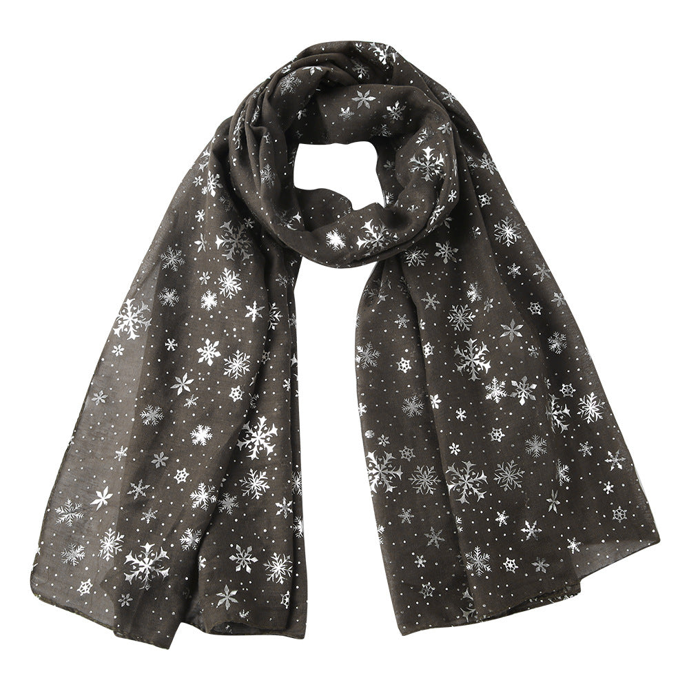 Winter Snowflake Polka Dots Christmas Shawl Scarf