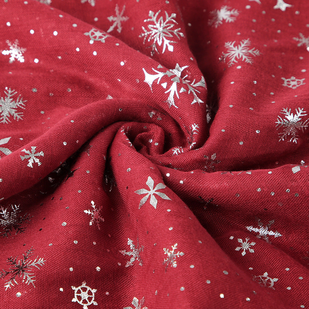 Winter Snowflake Polka Dots Christmas Shawl Scarf