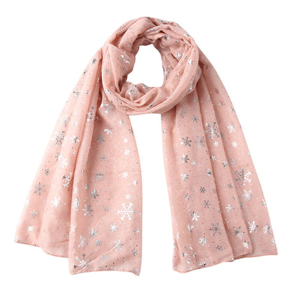 Winter Snowflake Polka Dots Christmas Shawl Scarf