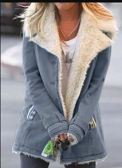 Warm Cotton Jacket With Long Sleeves And Plush In Autumn And Winter