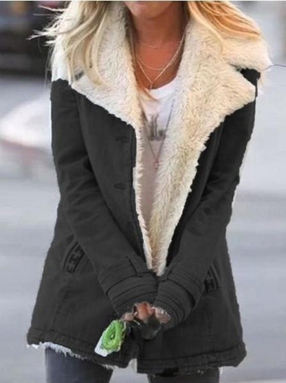 Warm Cotton Jacket With Long Sleeves And Plush In Autumn And Winter
