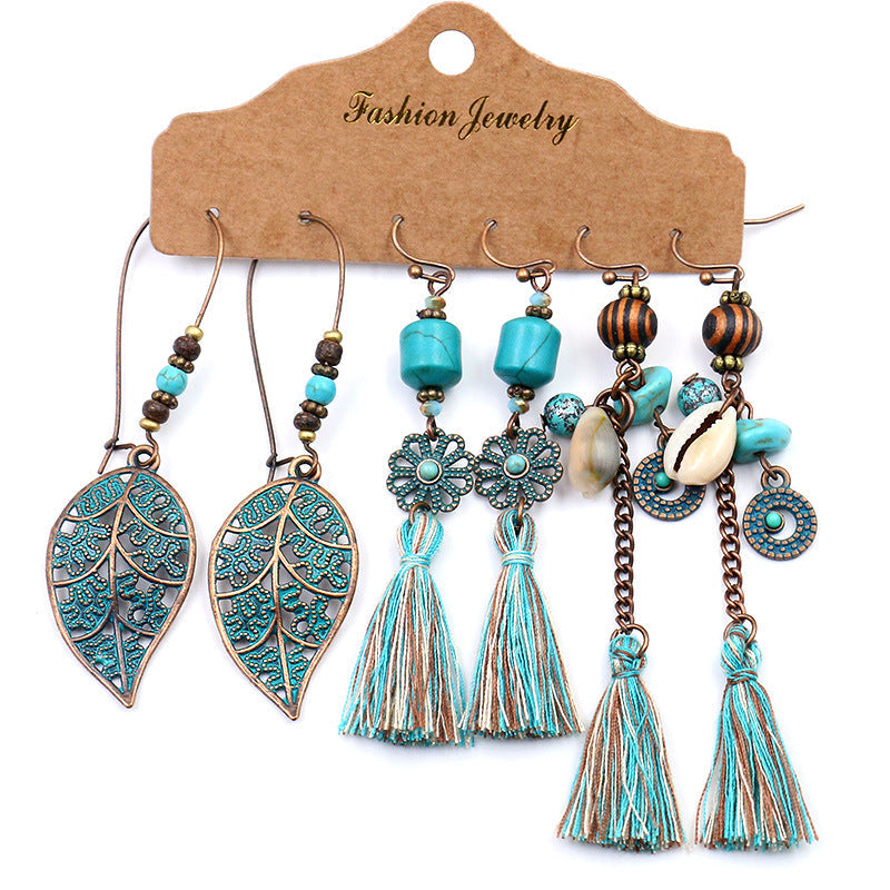 Bohemian Tassel Earrings Set â€?Alloy Fashion Jewelry