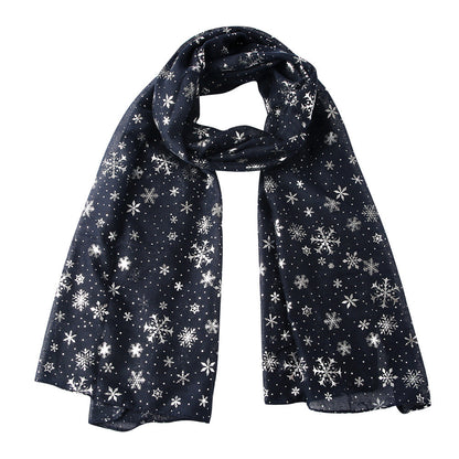 Winter Snowflake Polka Dots Christmas Shawl Scarf