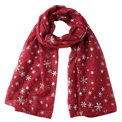 Winter Snowflake Polka Dots Christmas Shawl Scarf