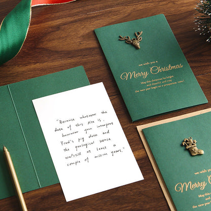 Gold Foil Merry Christmas Card With Envelope