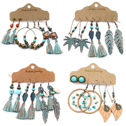 Bohemian Tassel Earrings Set â€?Alloy Fashion Jewelry