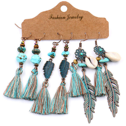 Bohemian Tassel Earrings Set â€?Alloy Fashion Jewelry