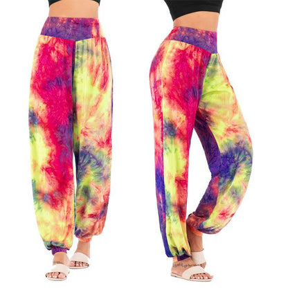 Women'S New Casual Tie-Dye High-Waisted Trousers