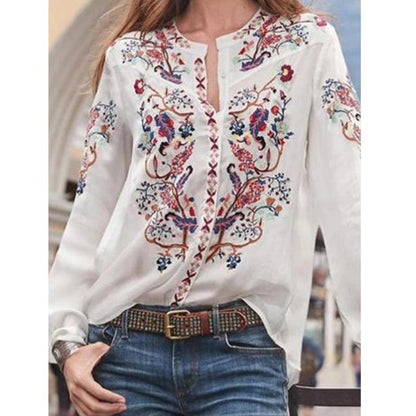 Explosions Loose Cardigan Printed Long-Sleeved Shirt Tops